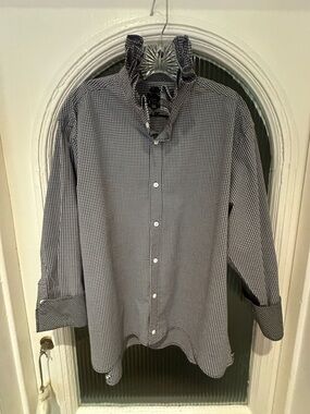 Women’s Ruffle Collar Re-Worked ♻️ Cotton Shirt